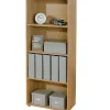 Librerie|Libreria 4 livelli in laminato rifinito rovere, 60x145x30 cm