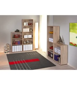 Librerie|Libreria 2 livelli in laminato rifinito rovere, 60x75x30 cm