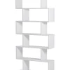 Librerie- Libreria 6 ripiani "athena" bianco lucido 80x25x192 cm