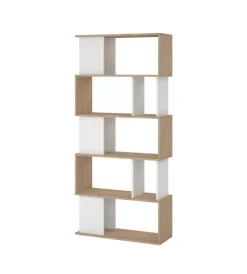 Libreria 5 ripiani "labirinto" bianco quercia 80x29,5x173,5 cm Librerie