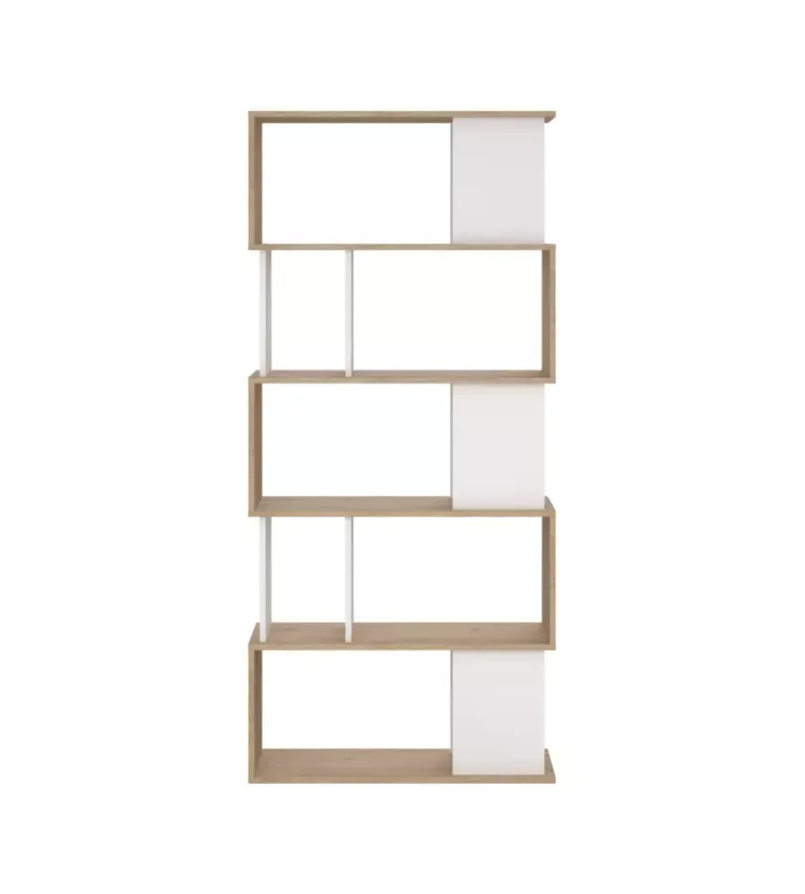 Libreria 5 ripiani "labirinto" bianco quercia 80x29,5x173,5 cm Librerie