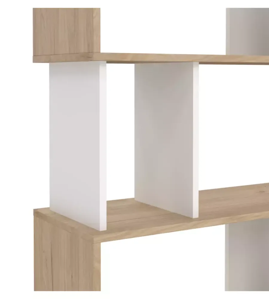 Libreria 5 ripiani "labirinto" bianco quercia 80x29,5x173,5 cm Librerie