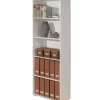 Librerie|Libreria 5 ripiani laminato bianco, 60x180x30 cm