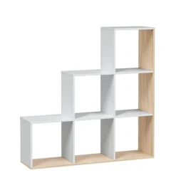 Librerie- Libreria a scaletta bianco e quercia 108x28x110 cm