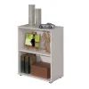 Librerie|Libreria con 2 ripiani laminato bianco, 60x75x30 cm