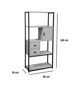 Mobili Da Ingresso-BellaHome Libreria con cassetti