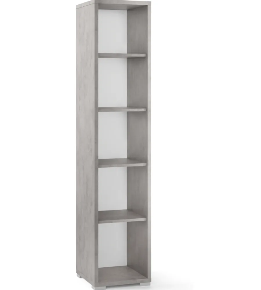 Librerie-Sarmog Libreria h185 l38 finitura cemento