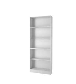 Librerie|Libreria larga con 4 ripiani bianca, 79x26,7x203 cm