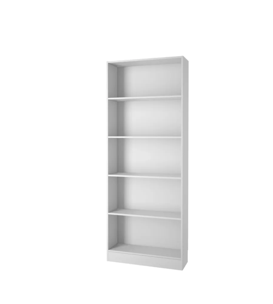Librerie|Libreria larga con 4 ripiani bianca, 79x26,7x203 cm