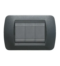 Serie Civili|Living int placca 3p plastica acciaio satinato - bticino.