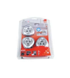 Outlet Luci adesive a 3 led, 3 pz. Illuminazione Per Interno