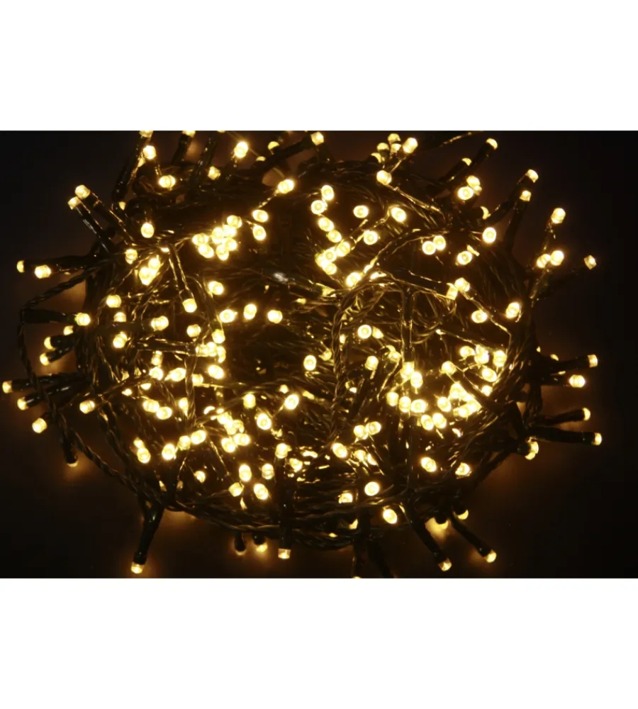 Luci Natalizie- Luci led natale 96 led con giochi di luce bianco caldo, 5 metri