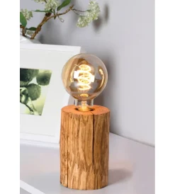 Illuminazione Per Interno|Lumetto "trabo" con base in pino h15 cm, e27