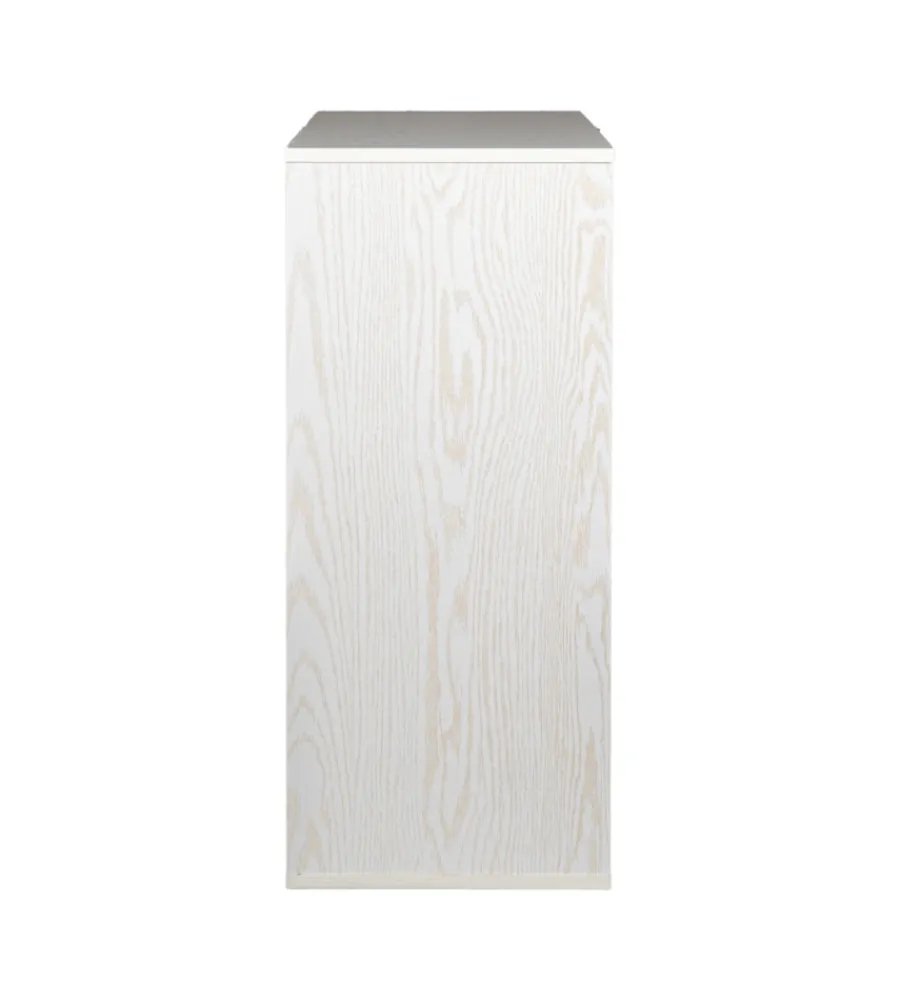 Online Madia 2 ante e 4 cassetti "kristy" bianco venato 116x35x80 cm Credenze E Buffet