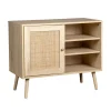 Hot Madia multifunzionale bella home con porta battente in rattan e 2 ripiani 80x39x67 cm Credenze E Buffet