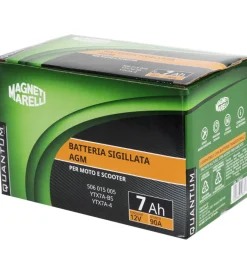 New Magneti marelli batteria moto e scooter 7ah 12v 90a tecnologia agm sigillata polo positivo sinistro Elettrico