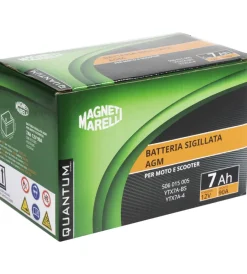 New Magneti marelli batteria moto e scooter 7ah 12v 90a tecnologia agm sigillata polo positivo sinistro Elettrico