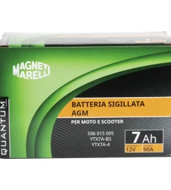 New Magneti marelli batteria moto e scooter 7ah 12v 90a tecnologia agm sigillata polo positivo sinistro Elettrico