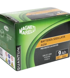 Elettrico- Magneti marelli batteria moto e scooter 9ah 12v 120a tecnologia agm sigillata polo positivo sinistro