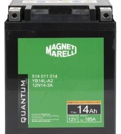 Elettrico- Magneti marelli batteria moto e scooter 14ah 12v 185a tecnologia agm sigillata polo positivo destro
