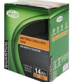 Elettrico- Magneti marelli batteria moto e scooter 14ah 12v 185a tecnologia agm sigillata polo positivo destro