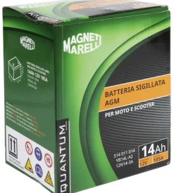 Elettrico- Magneti marelli batteria moto e scooter 14ah 12v 185a tecnologia agm sigillata polo positivo destro
