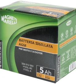 Elettrico|Magneti marelli batteria moto e scooter  tecnologia 5ah 12v 65a agm sigillata polo positivo destro