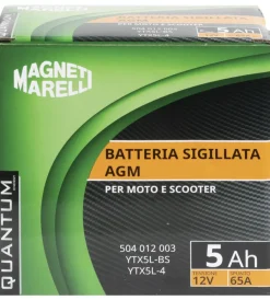 Elettrico|Magneti marelli batteria moto e scooter  tecnologia 5ah 12v 65a agm sigillata polo positivo destro