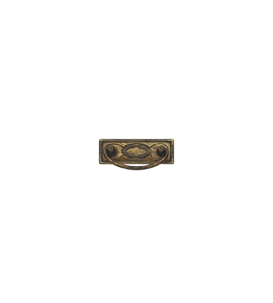 Ferramenta Per Mobili E Infissi- Maniglietta anticata senza foro - 94x44 mm. - anticato