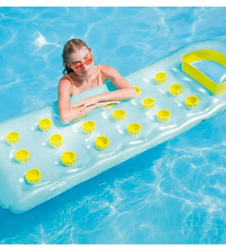 Piscine-Intex Materassino gonfiabile 18 buchi con oblo' cm 188x71 i.13 - cod. 59895eu