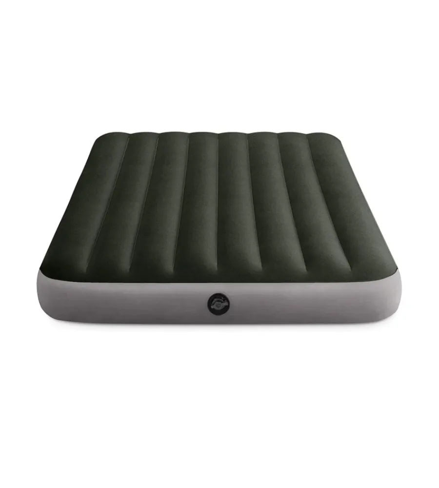 Campeggio-Intex Materasso ad una piazza e mezza gonfiabile "airbed dura-beam standard prestige downy" verde scuro 137x191x25 cm - cod. 64108