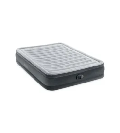 Intex Campeggio|Materasso ad una piazza e mezza autogonfiante "airbed dura-beam comfort-plush mid-rise" colore grigio chiaro, 137x191x33 cm - cod. 67768nd.
