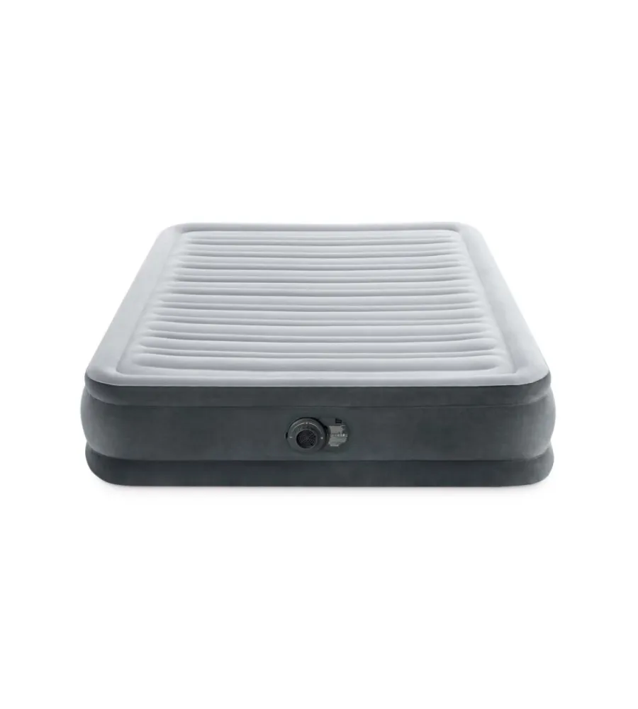 Intex Campeggio|Materasso ad una piazza e mezza autogonfiante "airbed dura-beam comfort-plush mid-rise" colore grigio chiaro, 137x191x33 cm - cod. 67768nd.