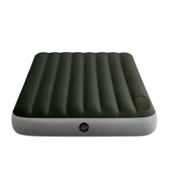 Intex Campeggio|Materasso ad una piazza e mezza gonfiabile "airbed dura-beam standard downy" colore verde scuro con pompa a pedale, 137x191x25 cm - cod. 64762