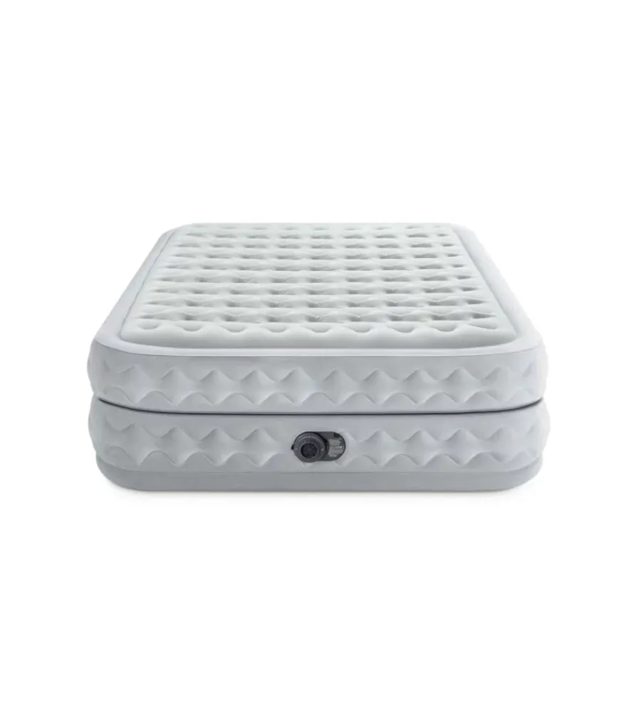 Intex Campeggio|Materasso matrimoniale autogonfiante "airbed dura-beam supreme air-flow" con pompa elettrica incorporata grigio 152x203x51 cm - cod. 64490nd