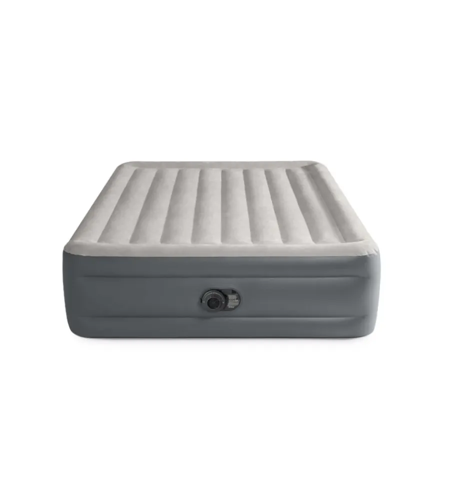 Intex Campeggio|Materasso matrimoniale autogonfiante "airbed dura-beam essential rest" con pompa elettrica incorporata grigio 152x203x46 cm - cod. 64126nd