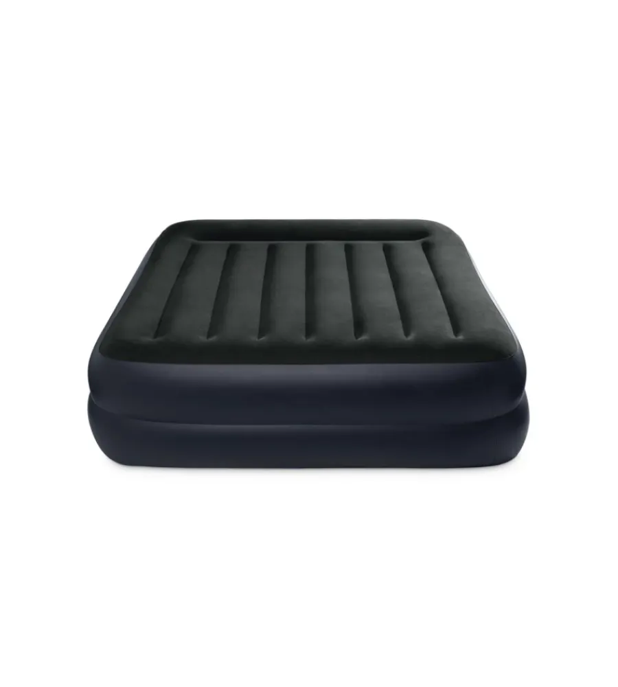 Sale Materasso matrimoniale autogonfiante "dura-beam pillow rest raised" colore blu scuro con pompa elettrica inclusa, 152x203x42 cm - cod. 64124nd Campeggio