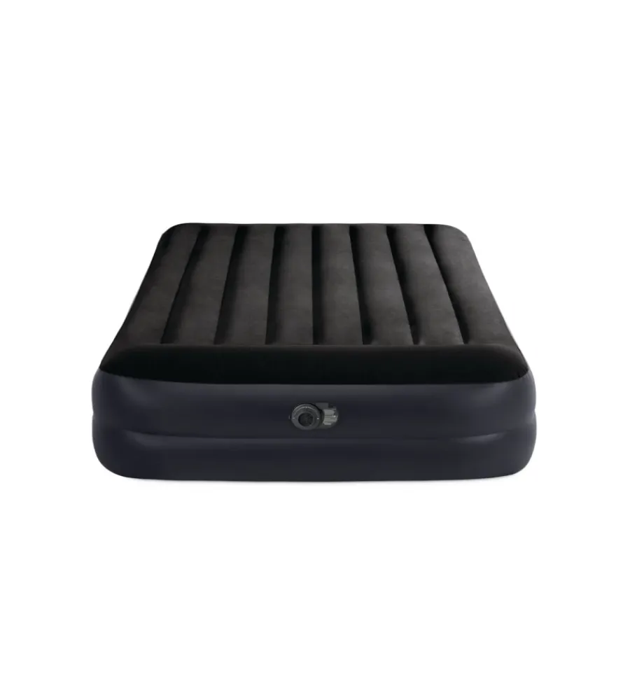 Sale Materasso matrimoniale autogonfiante "dura-beam pillow rest raised" colore blu scuro con pompa elettrica inclusa, 152x203x42 cm - cod. 64124nd Campeggio