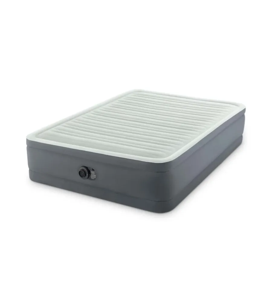 Best Materasso matrimoniale autogonfiante "airbed dura-beam premaire i" colore grigio chiaro e pompa integrata, 152x203x46 cm - cod. 64906nd Campeggio