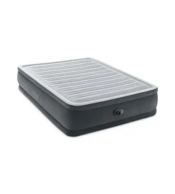 Intex Campeggio|Materasso matrimoniale autogonfiante "airbed dura-beam comfort-plush elevated" colore grigio chiaro e pompa integrata 152x203x46 cm - cod. 64414nd