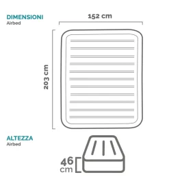 Intex Campeggio|Materasso matrimoniale autogonfiante 