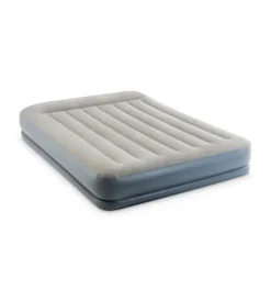 Campeggio-Intex Materasso matrimoniale autogonfiante "airbed dura-beam pillow rest mid-rise" colore crema e pompa integrata 152x203x30 cm - cod. 64118nd