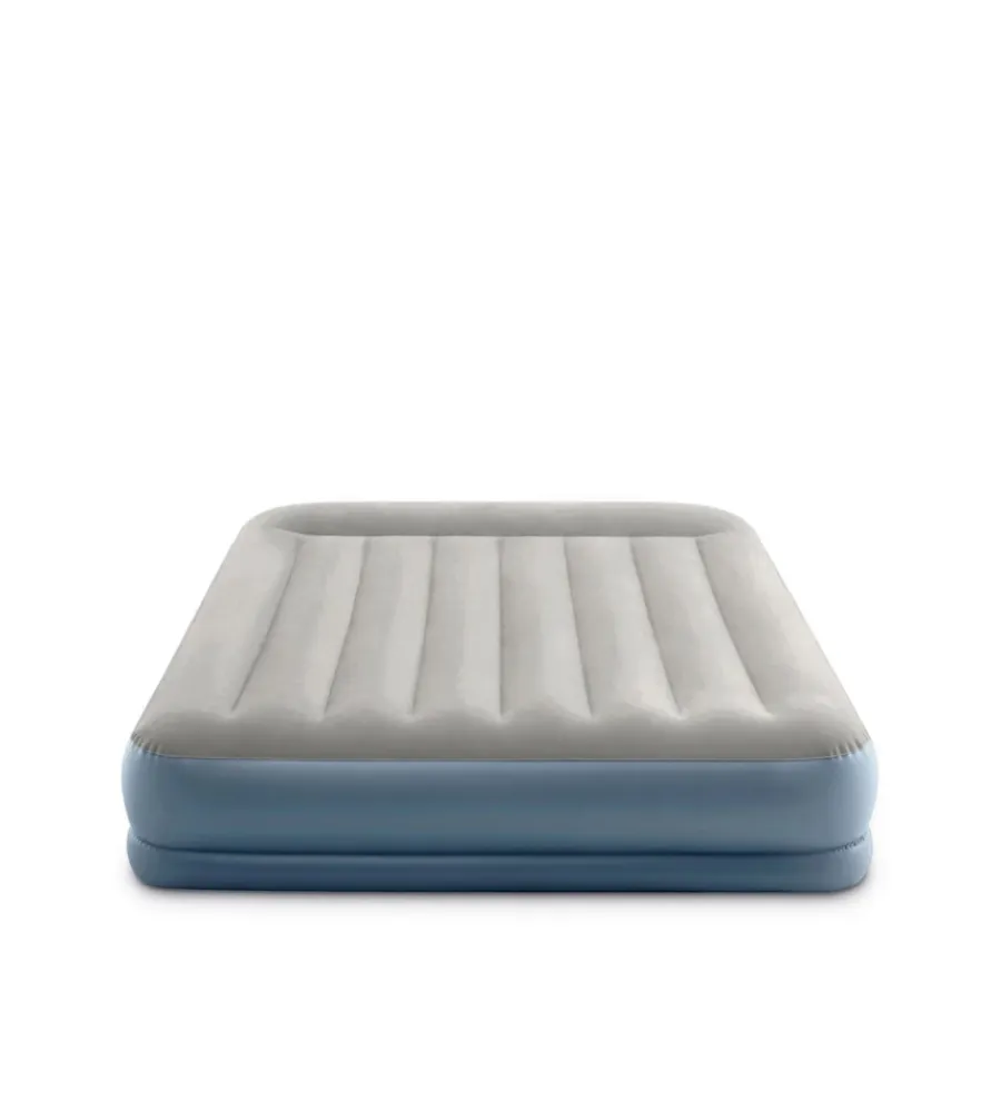 Campeggio-Intex Materasso matrimoniale autogonfiante "airbed dura-beam pillow rest mid-rise" colore crema e pompa integrata 152x203x30 cm - cod. 64118nd
