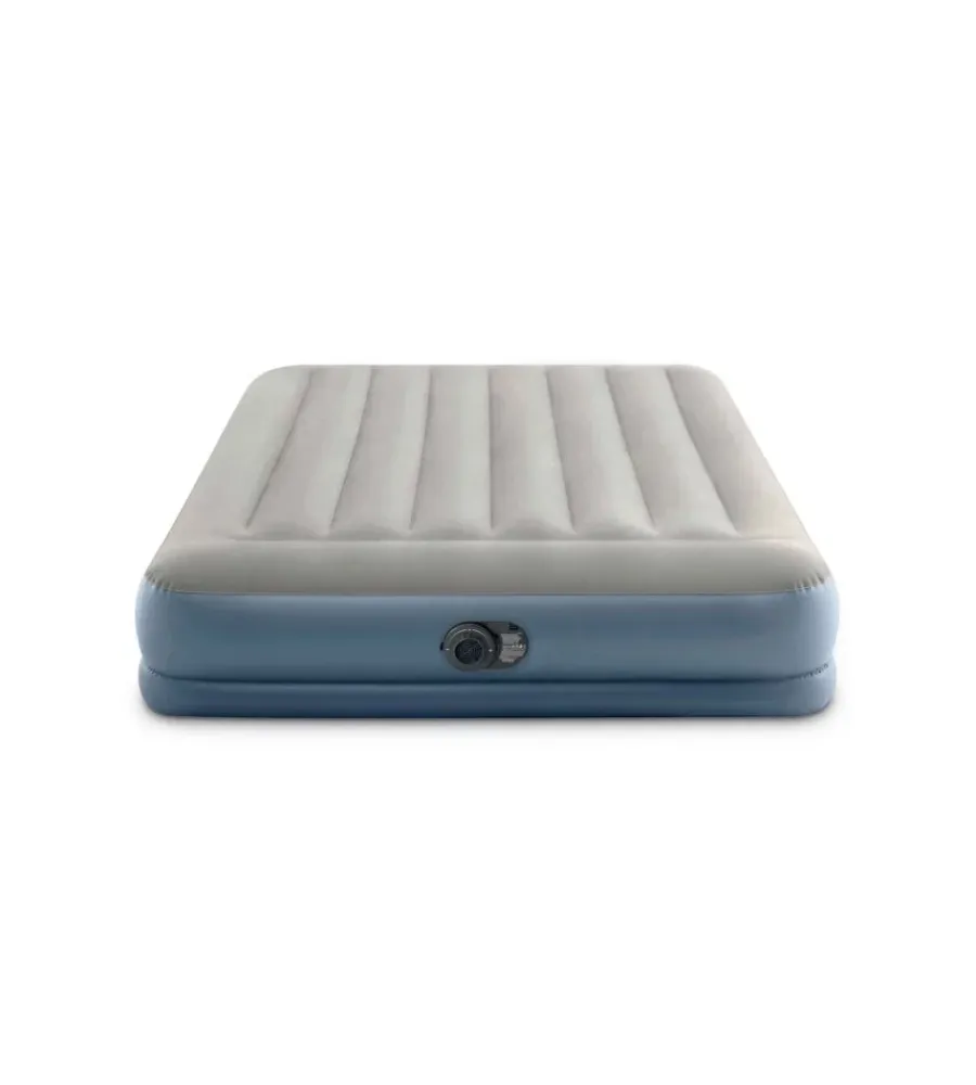 Campeggio-Intex Materasso matrimoniale autogonfiante "airbed dura-beam pillow rest mid-rise" colore crema e pompa integrata 152x203x30 cm - cod. 64118nd