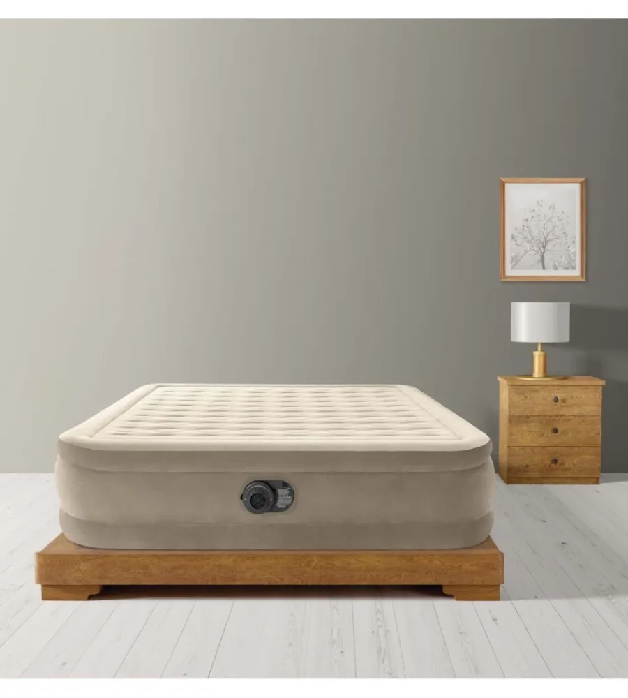 Hot Materasso matrimoniale autogonfiante "airbed ultra push" colore beige, 152x203x46 cm - cod. 64428nd Campeggio