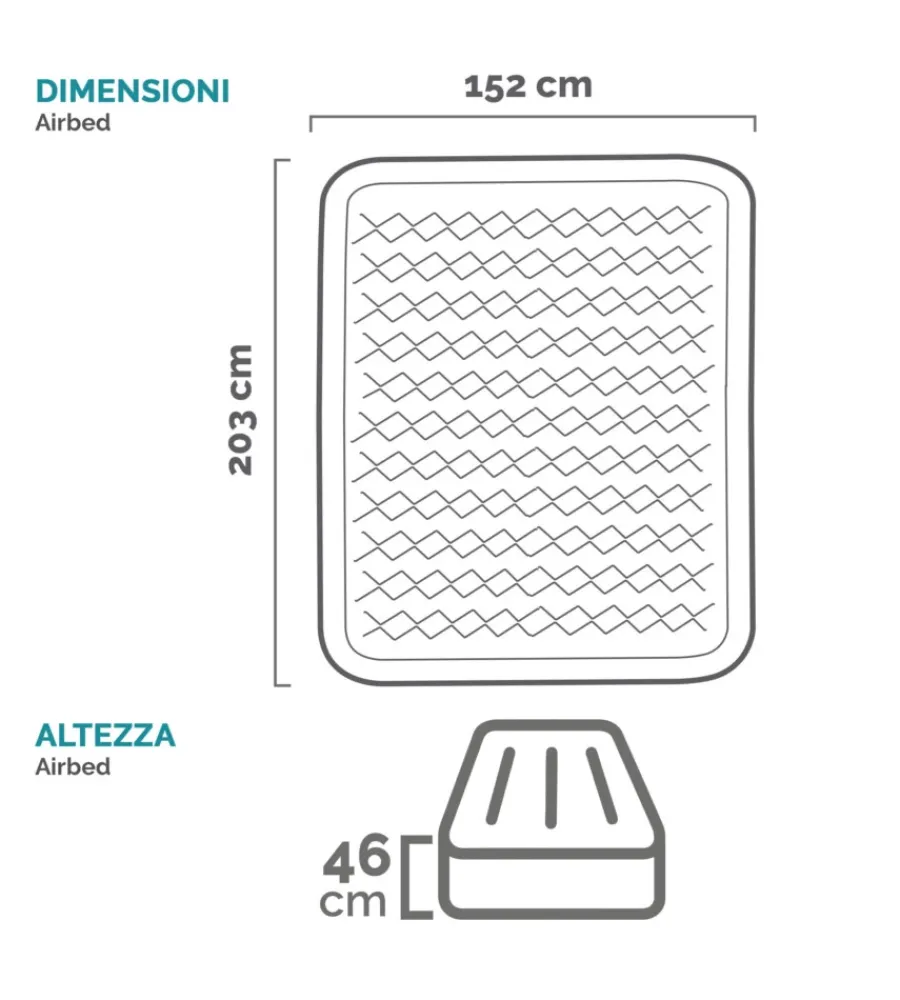Hot Materasso matrimoniale autogonfiante "airbed ultra push" colore beige, 152x203x46 cm - cod. 64428nd Campeggio