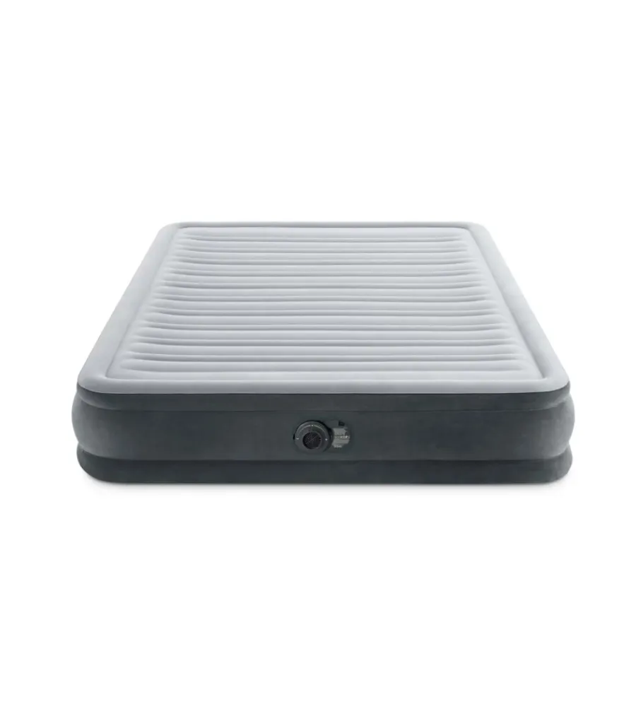 Sale Materasso matrimoniale autogonfiante "airbed dura-beam comfort-plush mid-rise" colore grigio chiaro e pompa integrata, 152x203x33 cm - cod. 67770nd Campeggio