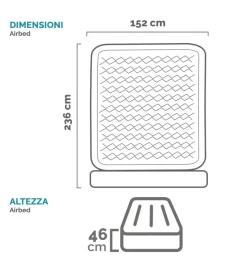 Intex Campeggio|Materasso matrimoniale autogonfiante 
