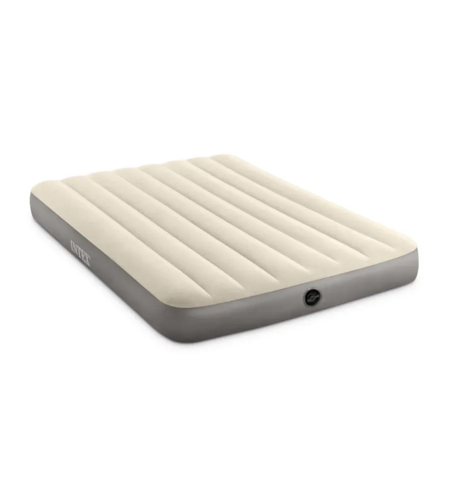 Intex Campeggio|Materasso matrimoniale gonfiabile "airbed dura-beam single-high" crema 152x203x25 cm - cod. 64103