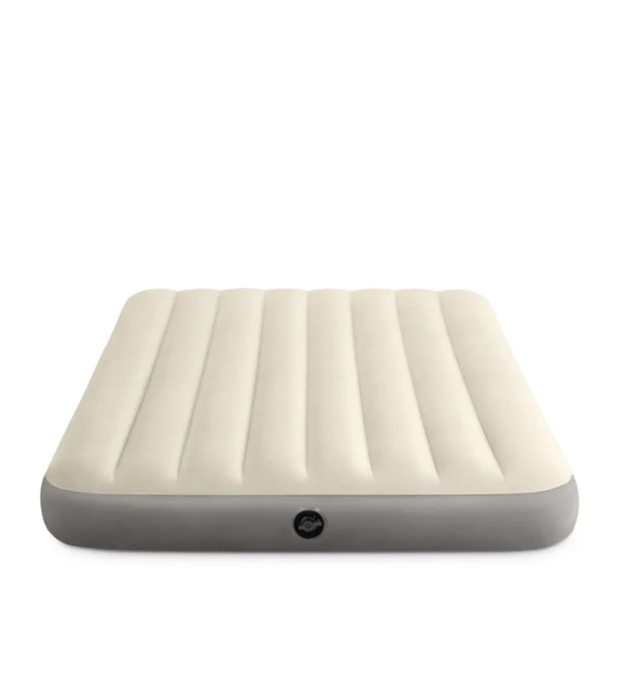 Intex Campeggio|Materasso matrimoniale gonfiabile "airbed dura-beam single-high" crema 152x203x25 cm - cod. 64103